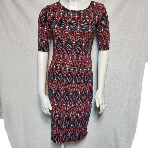 LuLaRoe Julia Diamond Patterned Dress (XXS) - Picture 2 of 5